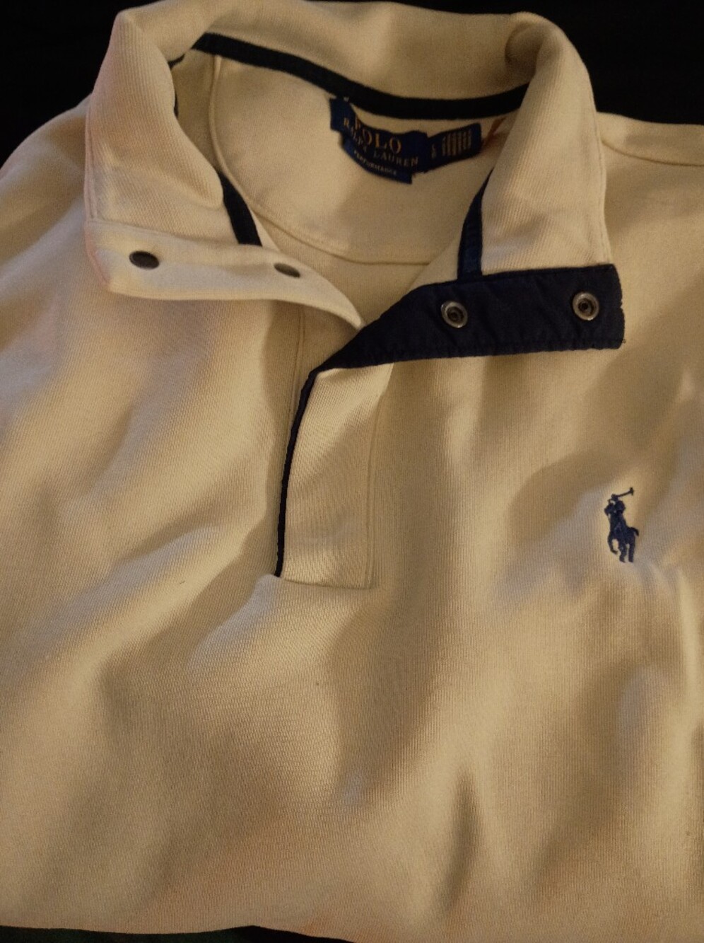 Polo by Ralph Lauren Ivory Polo with Navy Trim